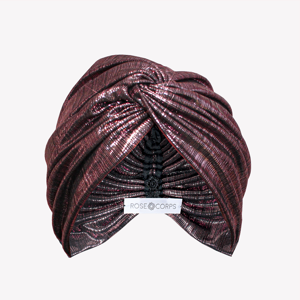 Metallic pink turban with twist